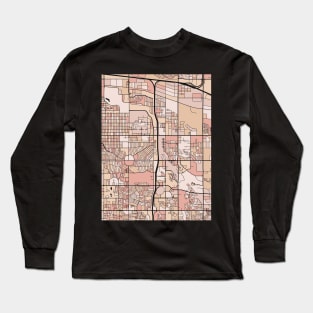 Aurora Map Pattern in Soft Pink Pastels Long Sleeve T-Shirt